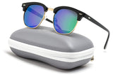 - Classic Half Frame Polarized Semi-Rimless Rimmed Sunglasses