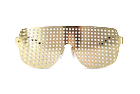 Unisex Pinhole Oversized Metal Flat Faced Fashionable Aviator Glasses
