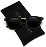- Classic Half Frame Polarized Semi-Rimless Rimmed Sunglasses