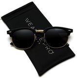 - Classic Half Frame Polarized Semi-Rimless Rimmed Sunglasses