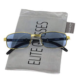 Elite Vintage Slender Rectangular Sunglasses Retro Small Metal Frame Candy Color