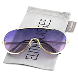 Elite OVERSIZED Sunglasses XX Large SHIELD Half Face Large Size Black Gold Sun Glasses