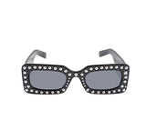 Fashionable rectangle sunglasses for women with pearls