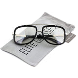 Elite Flat Top Aviator Retro Celebrity Style Classic Square Frame Sunglasses