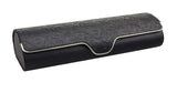 Hard shell glasses case with floral embossment - faux leather glasses case with magnetic closure