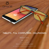 Computer Lens Glasses - Yellow Tinted Lenses with Blue Anti Reflective Coating to Reduce Eye Strain and Screen and Monitor Glare - Bonus Case and Cleaning Cloth -