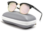 - Classic Half Frame Polarized Semi-Rimless Rimmed Sunglasses