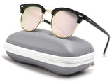 - Classic Half Frame Polarized Semi-Rimless Rimmed Sunglasses