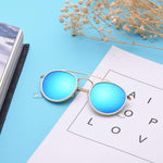 Retro Round Sunglasses Metal Frame Glass Circle Lens Men Women 3647 Vintage Style