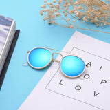 Retro Round Sunglasses Metal Frame Glass Circle Lens Men Women 3647 Vintage Style