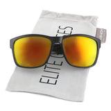 KUSH mirrored Classic Wayfarer Style Mirror Lens Black Frame horned Sunglasses