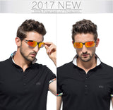 Men's Ultralight Al Mg Frame Driving Polarized Rectangular Sunglasses Al-Mg Metal Frame Ultra Light