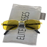 Elite Vintage Slender Rectangular Sunglasses Retro Small Metal Frame Candy Color
