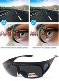 Fit Over Polarized Sunglasses Flip Up Driving Glasses Wear Over Glasses Plus Car Clip Holder