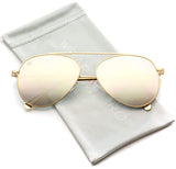 - Top Wire Bridgeless Bar Modern Aviator Pilot Style Sunglasses