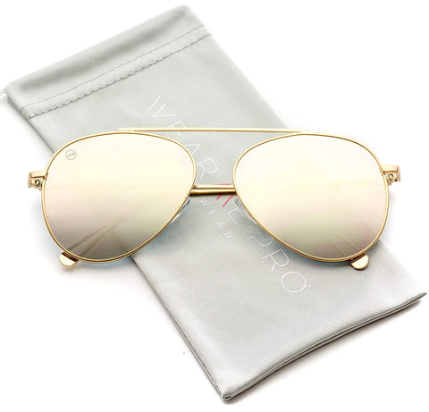 - Top Wire Bridgeless Bar Modern Aviator Pilot Style Sunglasses