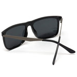 - Flat Top Polarized Lens Square Black Sunglasses for Men