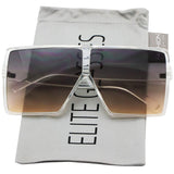 Oversized Exaggerated Flat Top Huge SHIELD Square Sunglasses Colorful Lenses Fashion Sunglasses