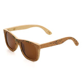 Cork Sticker Bamboo Polarized Sunglasses Wayfarer Eyewear With Bamboo Case