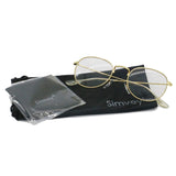 Oval Vintage Designer Round Circle Eye Glasses Metal Frame Clear Lens 51mm
