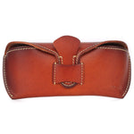 Unisex Handmade Vegetable Tanned Leather Hard Eyeglass Case Sunglasses Holder