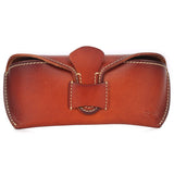 Unisex Handmade Vegetable Tanned Leather Hard Eyeglass Case Sunglasses Holder
