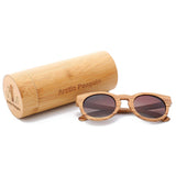 Classic Round Zebra Wood Polarized Sunglasses,UV400
