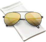 - Top Wire Bridgeless Bar Modern Aviator Pilot Style Sunglasses