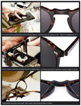 Vintage Round Polarized Sunglasses for Men, 100% UV400 Protection CA5288L