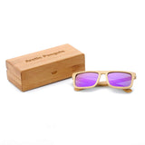 Mens Womens Bamboo Wood Retro Wayfarer Sunglasses With Polarized Lens