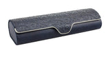 Hard shell glasses case with floral embossment - faux leather glasses case with magnetic closure