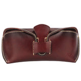 Unisex Handmade Vegetable Tanned Leather Hard Eyeglass Case Sunglasses Holder