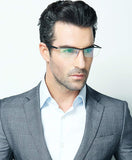 Pure Titanium Glasses Frame For Men Sport Eyeglasses With Polarized Driving Clip-on