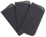 3 Pack Faux Leather Eyeglass Slip Cases In Navy Gray Black Burgundy Hunter Green