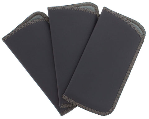 3 Pack Faux Leather Eyeglass Slip Cases In Navy Gray Black Burgundy Hunter Green