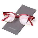 Classic Half Frame Clear Glasses, Unisex Fashion Eyewear For Anti-blue Rays
