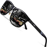 Men's Driving Polarized Wayfarer Sunglasses Al-Mg Metal Frame Ultra Light