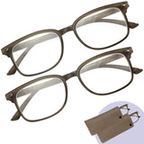 Reading Glasses 2 Pack  Men's and Women's Readers - Plastic Frames- 2 Pouches