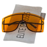 OVERSIZED VINTAGE RETRO Huge Big MASK SHIELD Half Face Owen Style SUNGLASSES