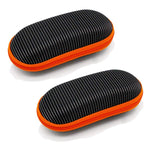 (2PCS) Portable Travel Zipper Sunglasses Hard Case Eyes Glasses Box Bag