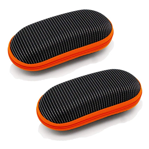 (2PCS) Portable Travel Zipper Sunglasses Hard Case Eyes Glasses Box Bag