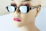 V3145-vp Vintage Retro 90s Hippie Hipster Small Lens Oval Metal Sunglasses