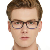 Fashion Couple Eyewear Frame Square Imitation Wood Grain Non-prescription Optical Eyeglasses