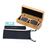 Mens Womens Bamboo Wood Retro Wayfarer Sunglasses With Polarized Lens