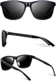 Men's Retro Driving Polarized Wayfarer Sunglasses Al-Mg Metal Frame Ultra Light