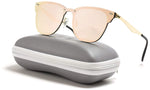 - Full Mirror Lens Reflective Rimless Clubmaster Sunglasses