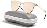 - Full Mirror Lens Reflective Rimless Clubmaster Sunglasses