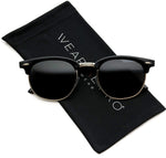 - Classic Half Frame Polarized Semi-Rimless Rimmed Sunglasses