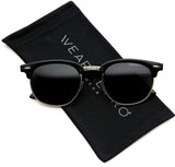 - Classic Half Frame Polarized Semi-Rimless Rimmed Sunglasses