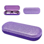 Bling PU Leather Color Block Hard Eyeglass Glass Case